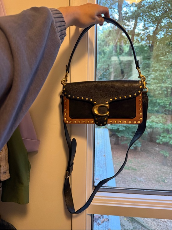 Coach Handbags - Coach Black and Brown Studded Shoulder Bag